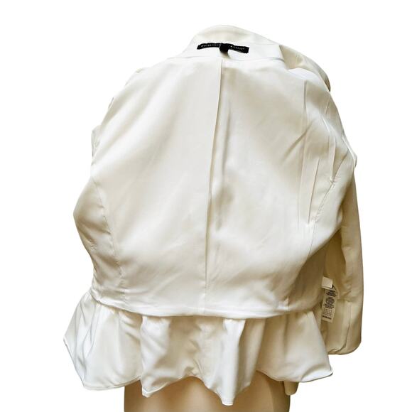White House Black Market Peplum Blazer SZ 12 Cream Off-White - Picture 7 of 10